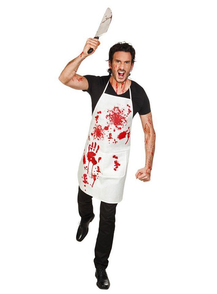 Boland Kostüm Blutige Schürze - Halloween Kostüm Herren Damen, Schutzkleidung hilft, wenn's am Arbeitsplatz mal wieder dreckig wird