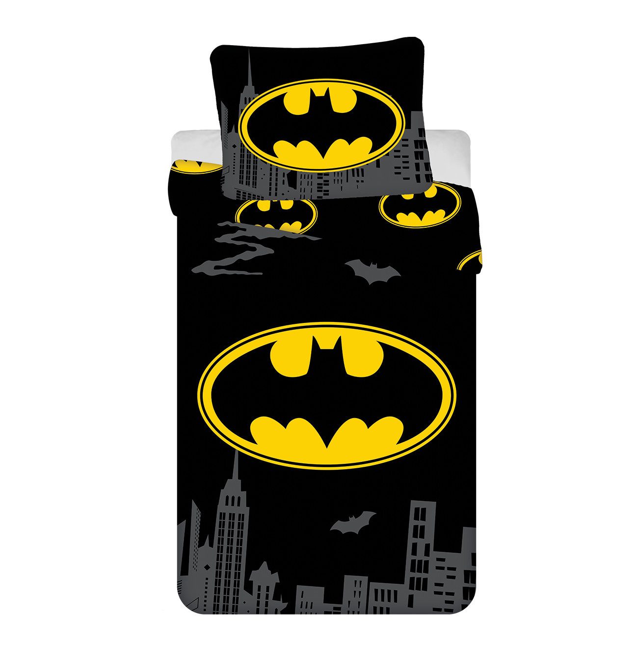 Batman Bettwäsche Set The Emblem Größe: 140x200 cm, 70x90 cm, 100% Baumwoll günstig online kaufen