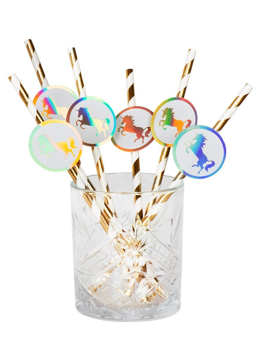 Boland Trinkhalme 6 Einhorn Papierstrohhalme, Feiern mit fabelhaften Wesen: fantastische Deko für Geburtstage und M