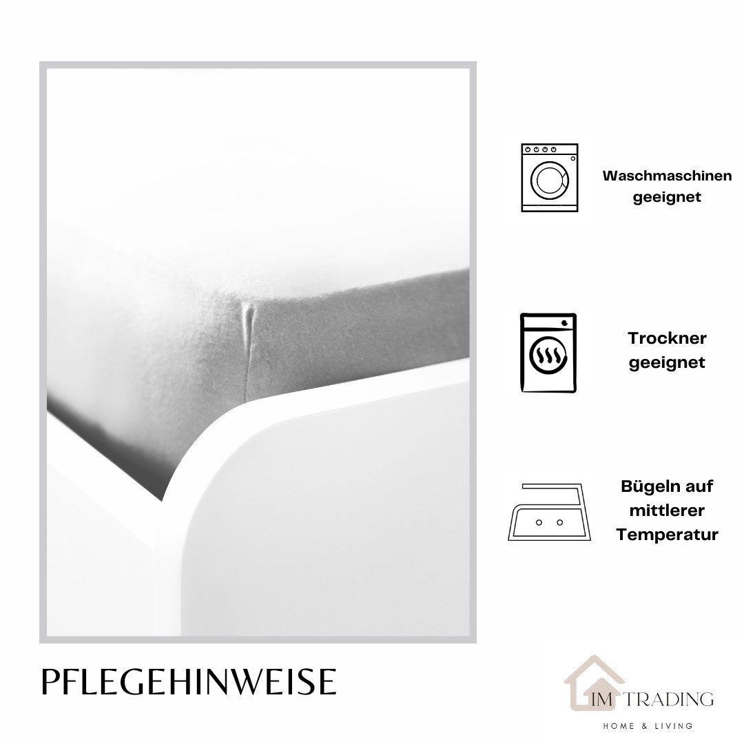 COFI 1453 Spannbettlaken 100% Baumwolle 200-200x220 cm + 40 cm Rundumgummizug – Bild 3 von 5
