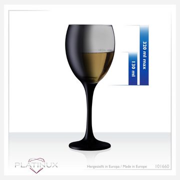 PLATINUX Weinglas Weingläser Set Rot & Schwarz, Glas, 130ml (max. 320ml) Getränkeglas Weißweingläser Rotweingläser