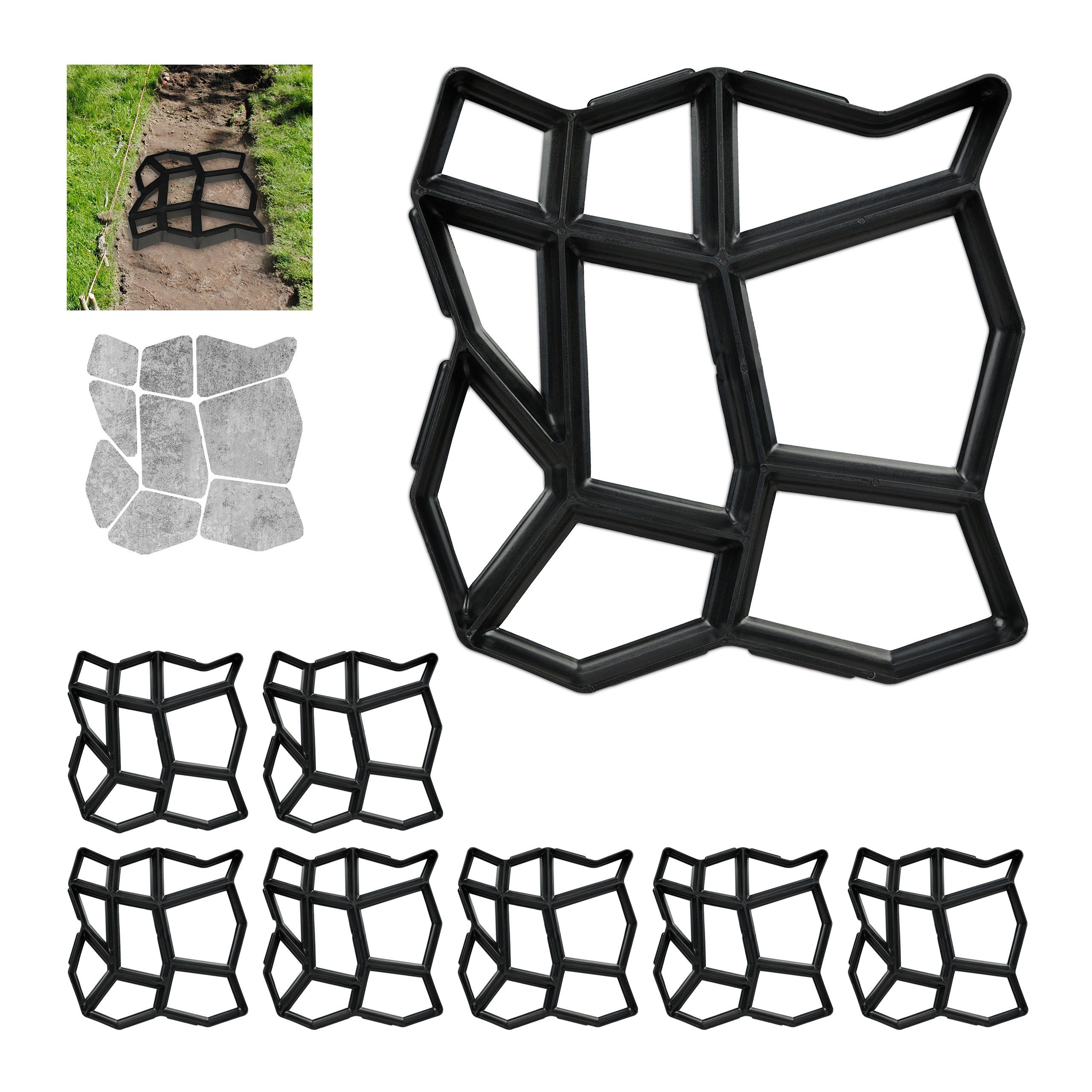 Betonverdichter 8 x Pflasterform 9 Kammern 42 x 42 cm