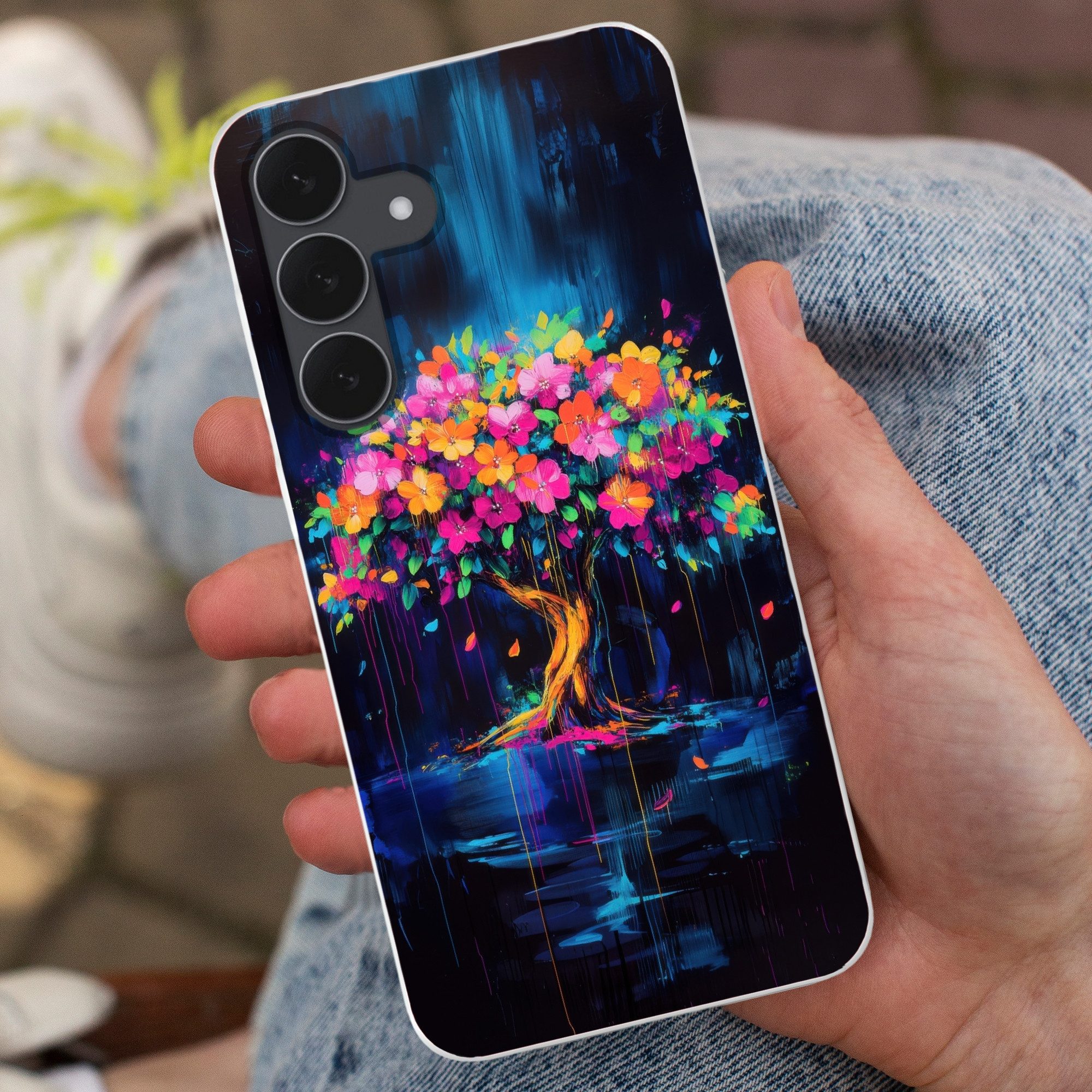 MuchoWow Handyhülle für Samsung Galaxy S25 FE Baum - Blumen - Magisch - Farbig, Smartphone-Bumper, Print, Handy Schutzhülle Dünn