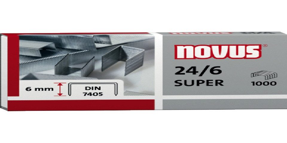 NOVUS Heftklammer novus Heftklammern, 24/6 (VZ) DIN SUPER, 1.000 Stück