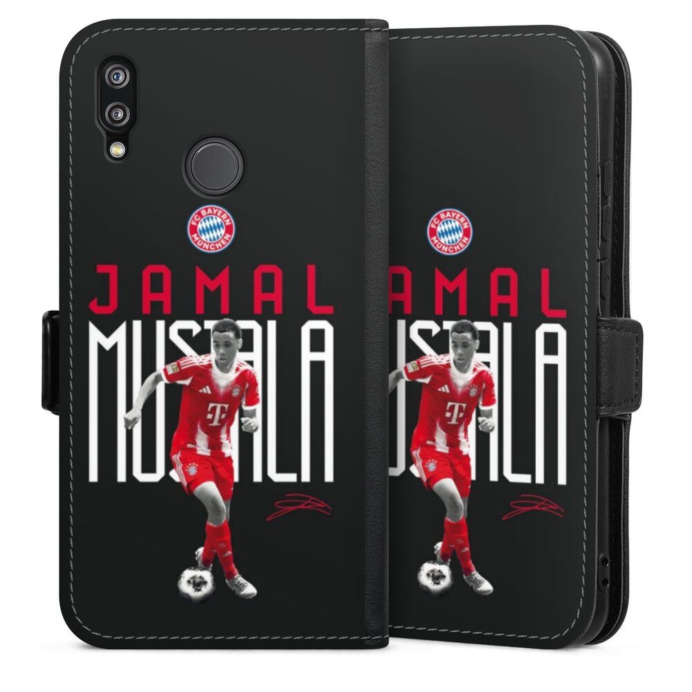 DeinDesign Handyhülle FC Bayern München Jamal Musiala Offizielles Lizenzprodukt, Huawei P20 Lite Hülle Handy Flip Case Wallet Cover Handytasche Leder