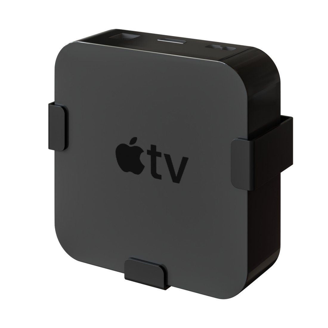 Hama TV-Wandhalterung Wandhalterung für Apple TV HD (4. Gen) Apple TV HD 4K (1./2./3. Gen), (bis 0 Zoll, magnetisch, flach, Farbe Schwarz, mit Montagezubehör, Fernseher)