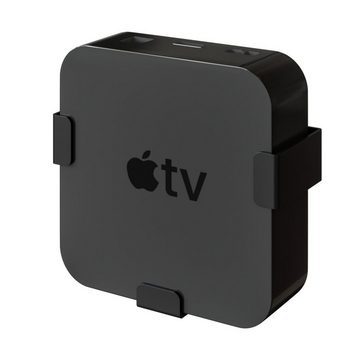 Hama Wandhalterung für Apple TV HD (4. Gen) Apple TV HD 4K (1./2./3. Gen) TV-Wandhalterung, (magnetisch, flach, Farbe Schwarz, mit Montagezubehör, Fernseher)