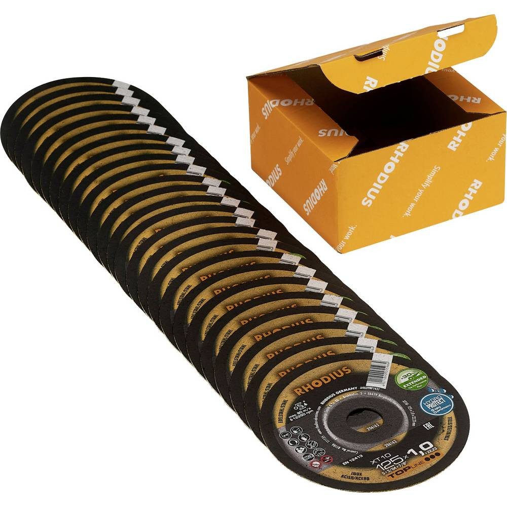 Rhodius Trennscheibe XT10 PACK, 25 Stück Extradünne Trennscheibe 125 x 1.0 x 211294