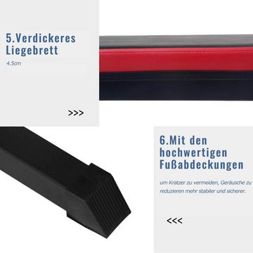 ISE Hantelbank ISE Fitness Hantelbank Drückerbank Trainingsbank mit 5 Stufen Verstellbarer Ablage( 91-110cm) und Dip-Griffen Fitnessgerät klappbar schwarz SY-544