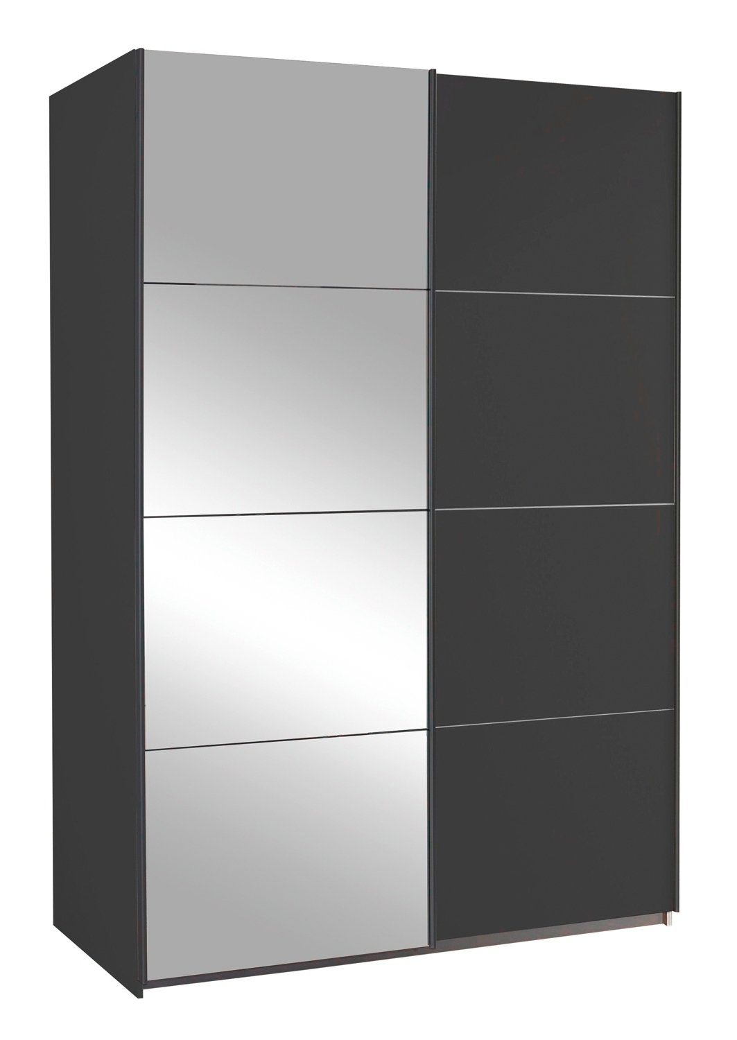 Schwebetürenschrank QUADRA, Grau Metallic, B 136 cm x H 210 cm