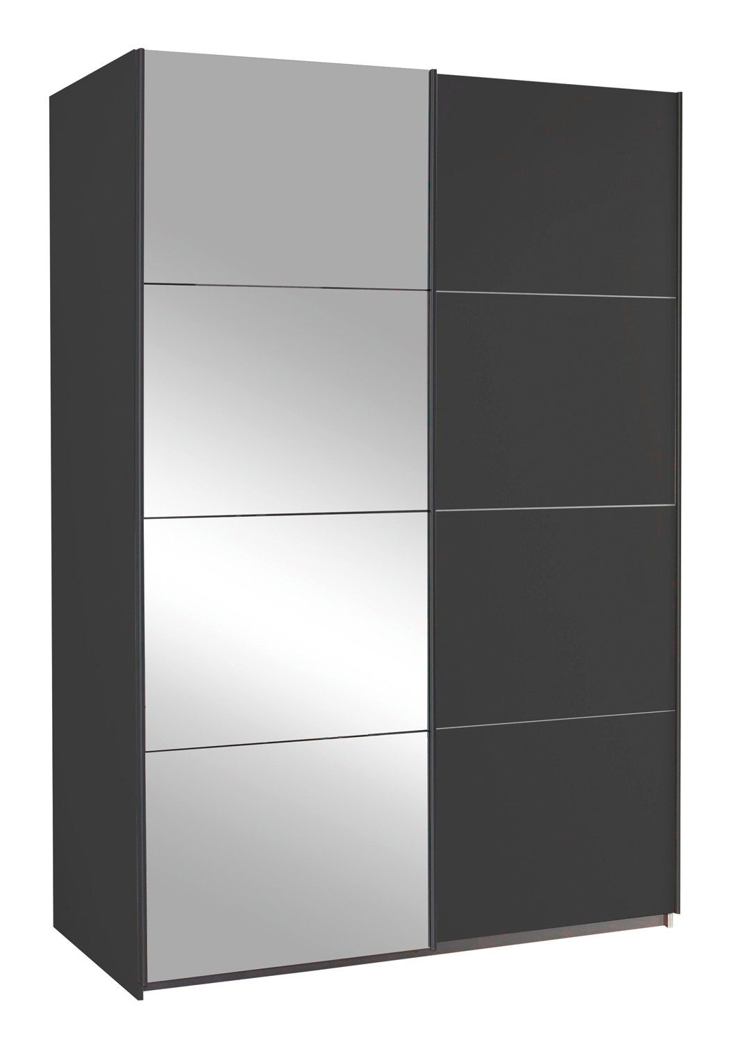 rauch Schwebetürenschrank QUADRA, Grau Metallic, B 136 cm x H 210 cm, mit  Spiegel | Schwebetürenschränke