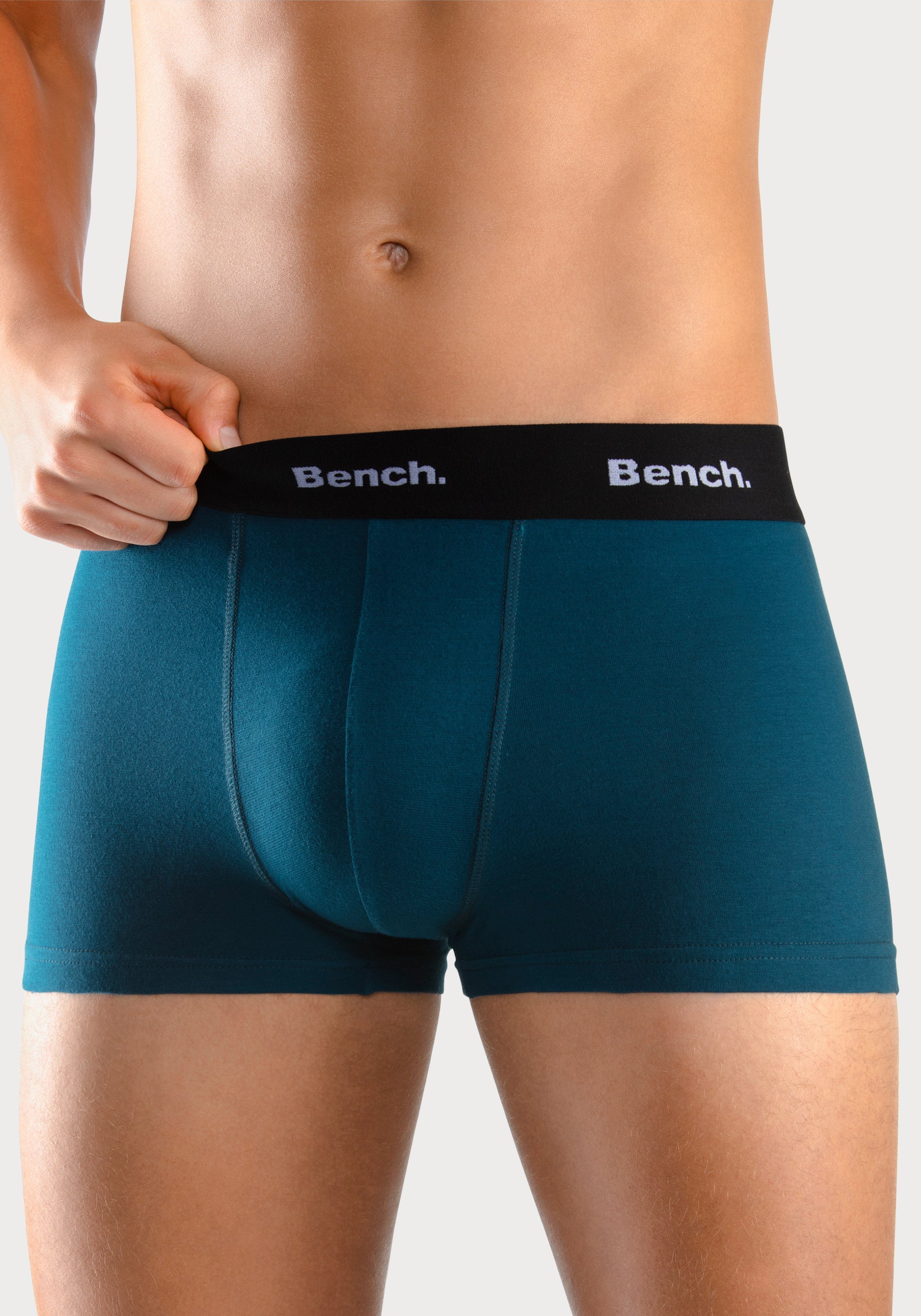 anthrazit petrol, mit (Packung, Bund kontrastfarbigem Bench. bordeaux, Boxer 4-St) navy,