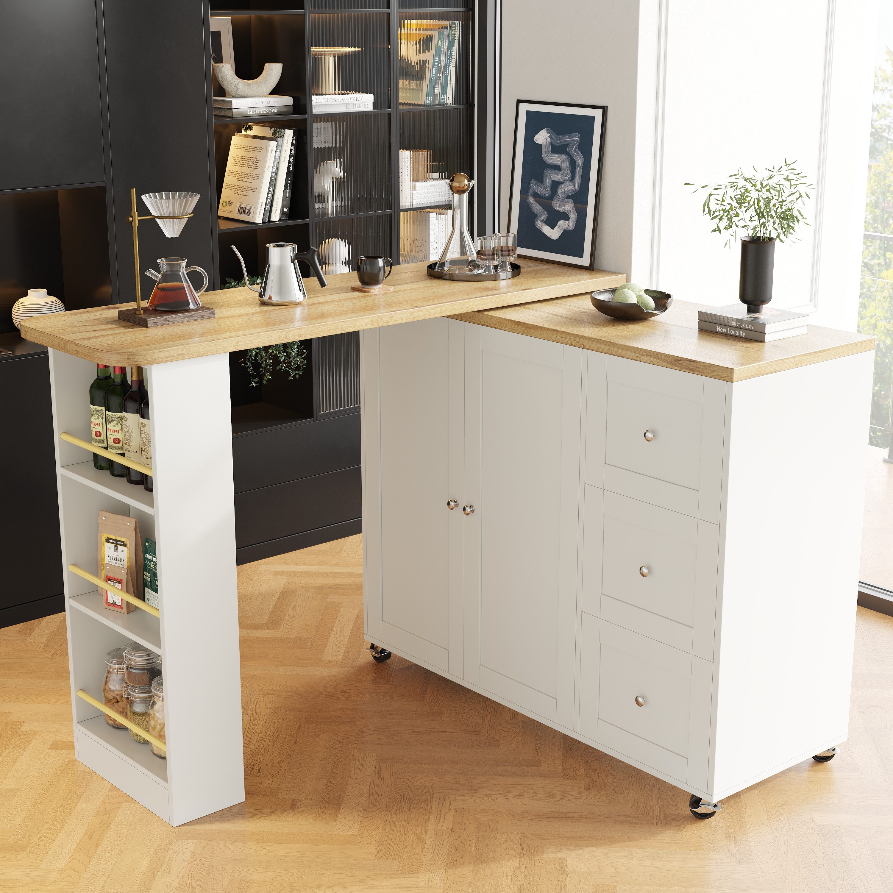 OKWISH Bartisch mit Aufbewahrungsschrank (Anricht, Bistrotisch günstig online kaufen