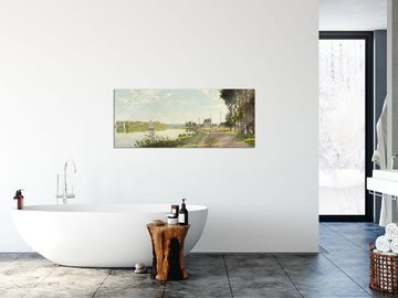 Pixxprint Glasbild Claude Monet - Seine-Ufer Vétheuil, Claude Monet - Seine-Ufer Vétheuil (1 St), Glasbild aus Echtglas, inkl. Aufhängungen und Abstandshalter