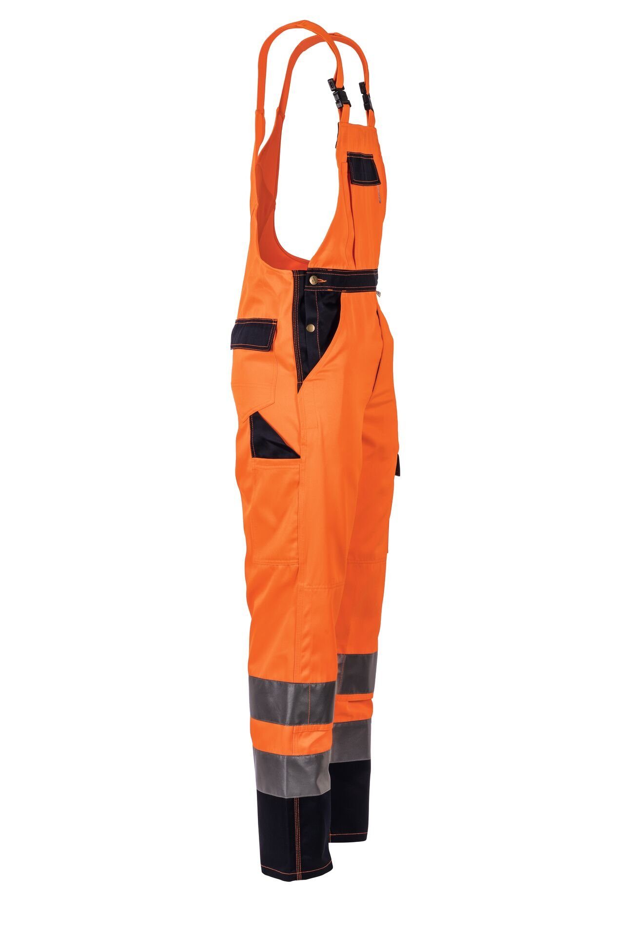 Planam Latzhose Größe Arbeitslatzhose (1-tlg) 58 Warnschutz orange/marine
