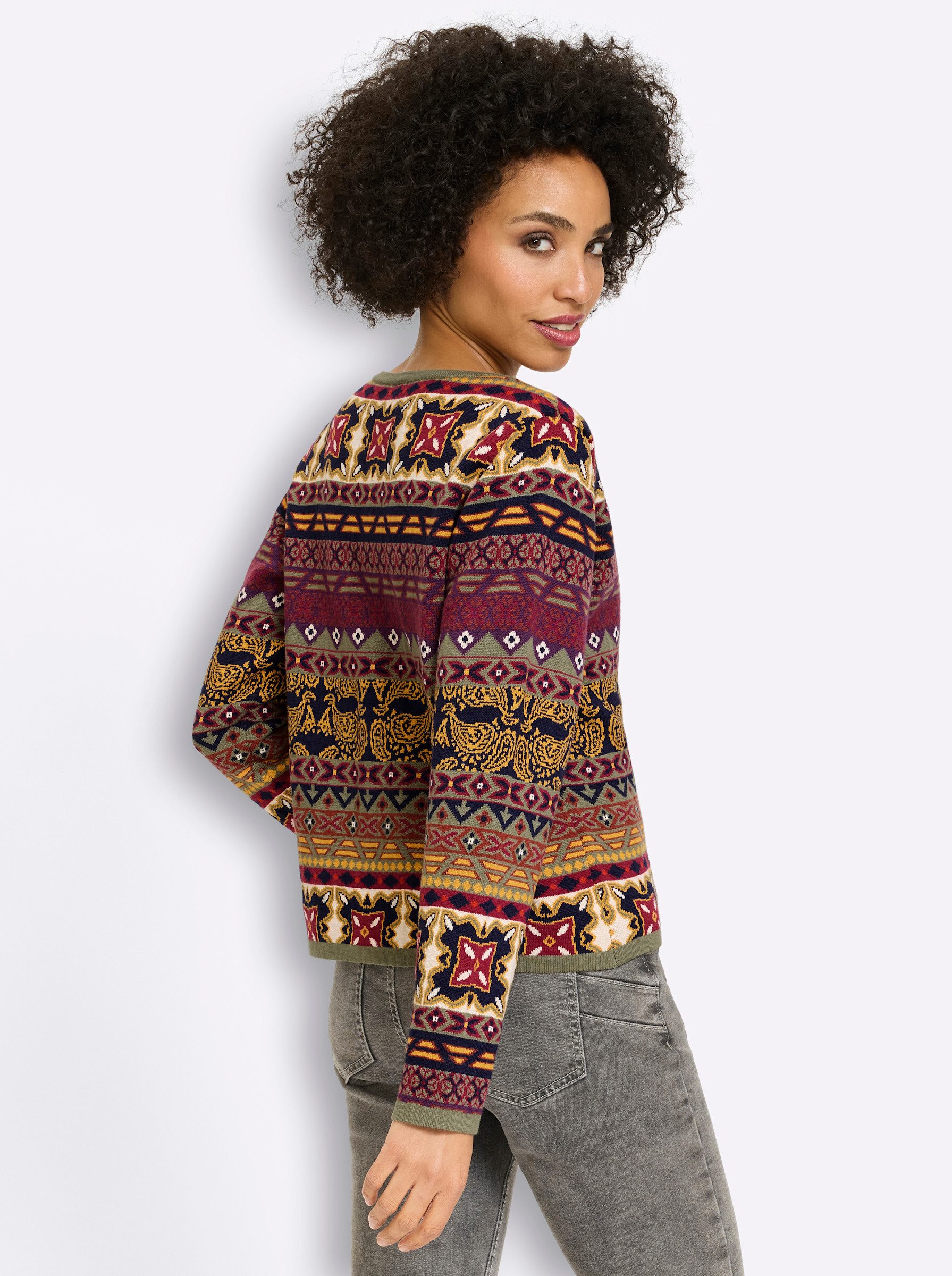 heine Strickjacke Strickjacke Langarm Jacquard