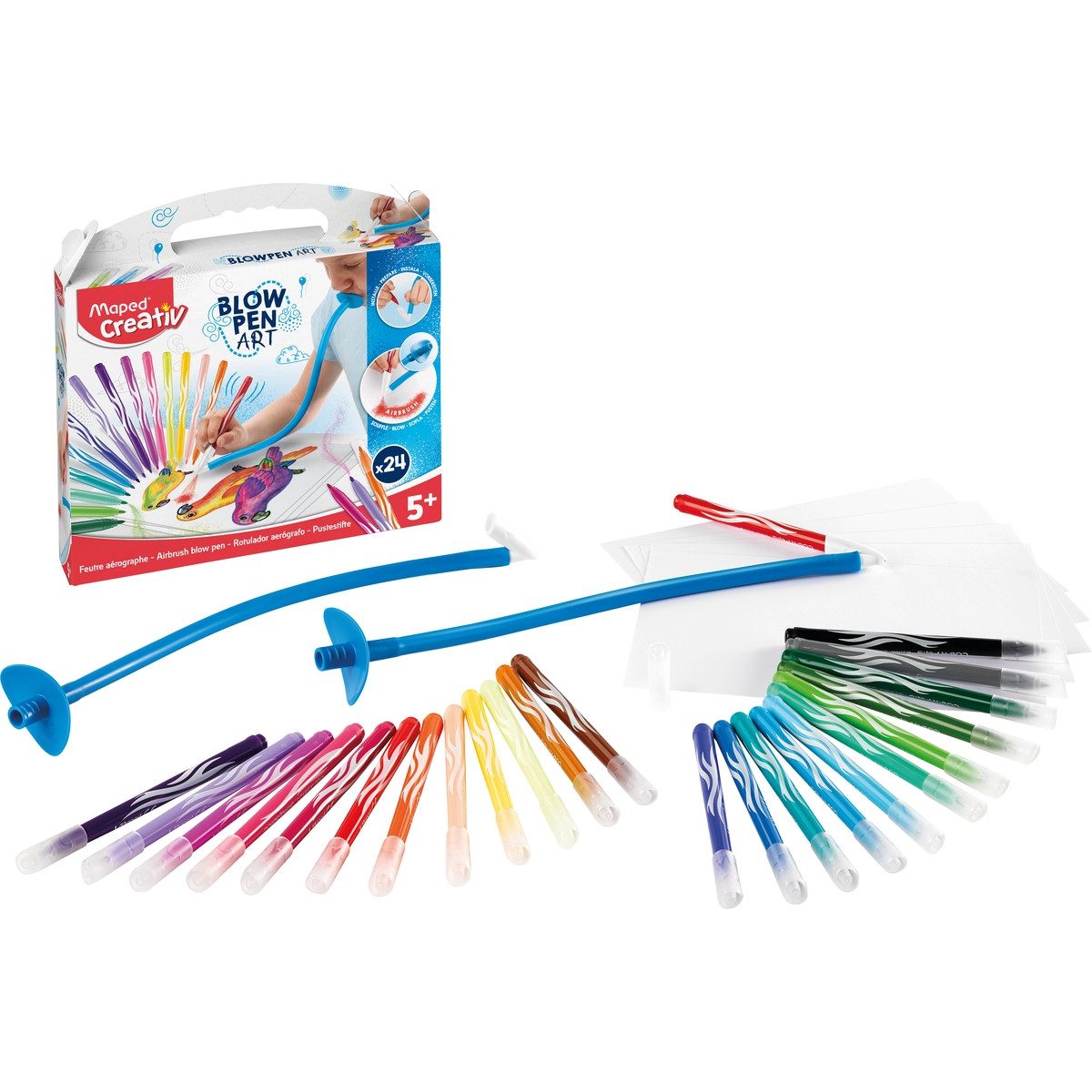 MAPED Malstift Maped Puste Stifte Blow Pen Art 24 Stück