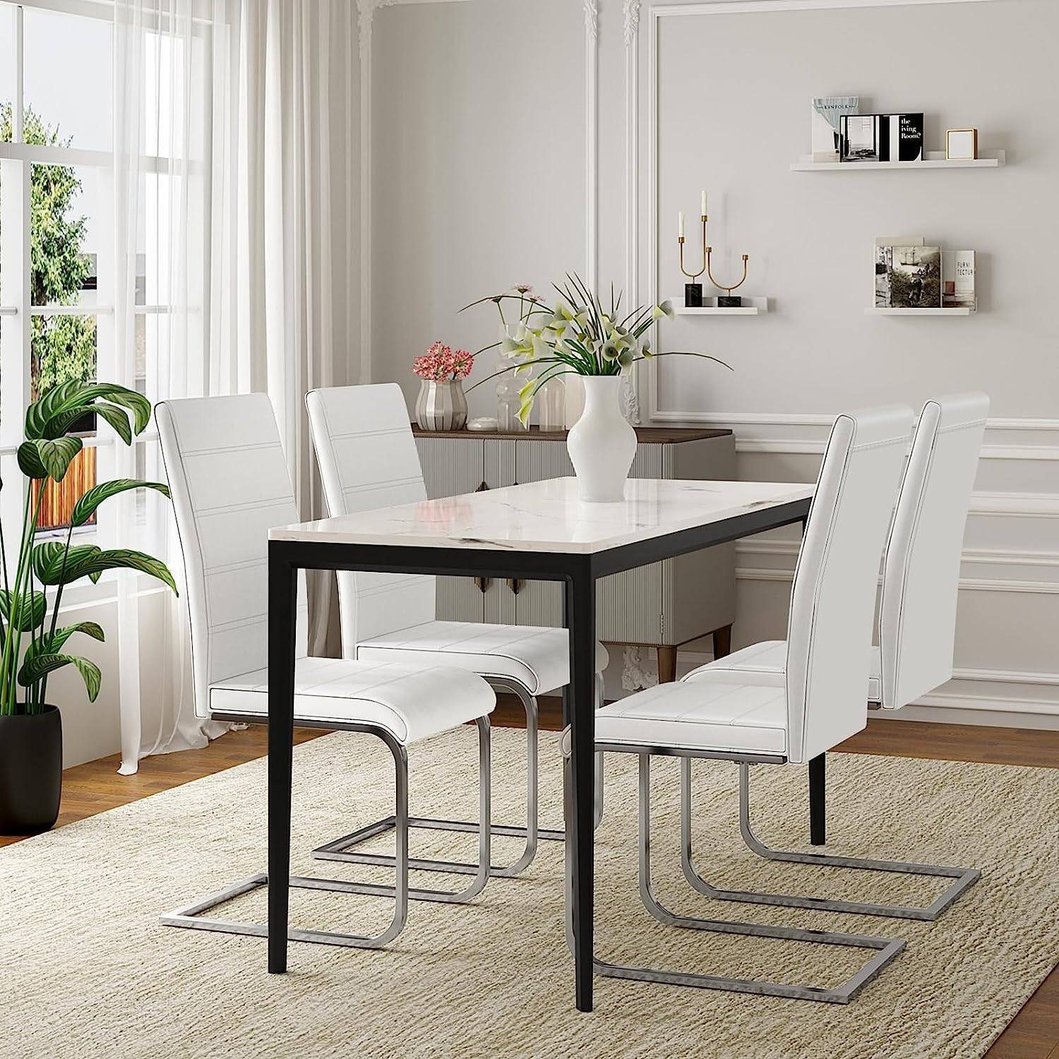 Woltu Freischwinger (Set, 6 St), mit hoher Rückenlehne Kunstlederbezug bis günstig online kaufen