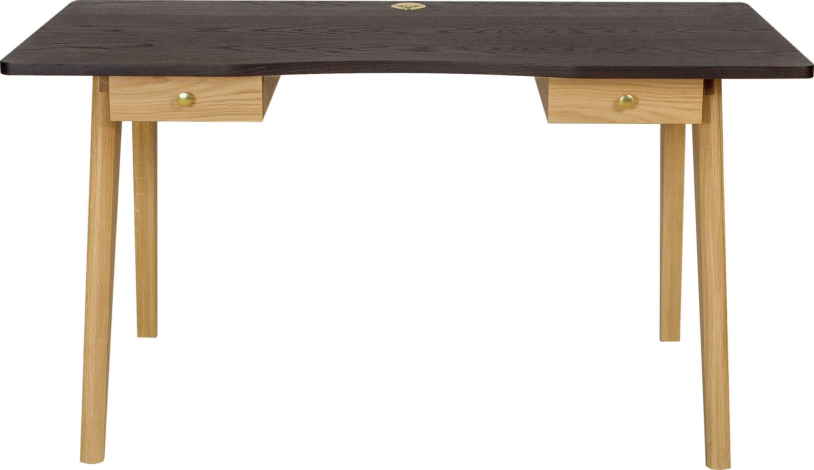 Woodman Schreibtisch Nice (B/T/H: 140/70/75 cm), im skandinavian Design, Tischbeine aus massiver Eiche, FSC®