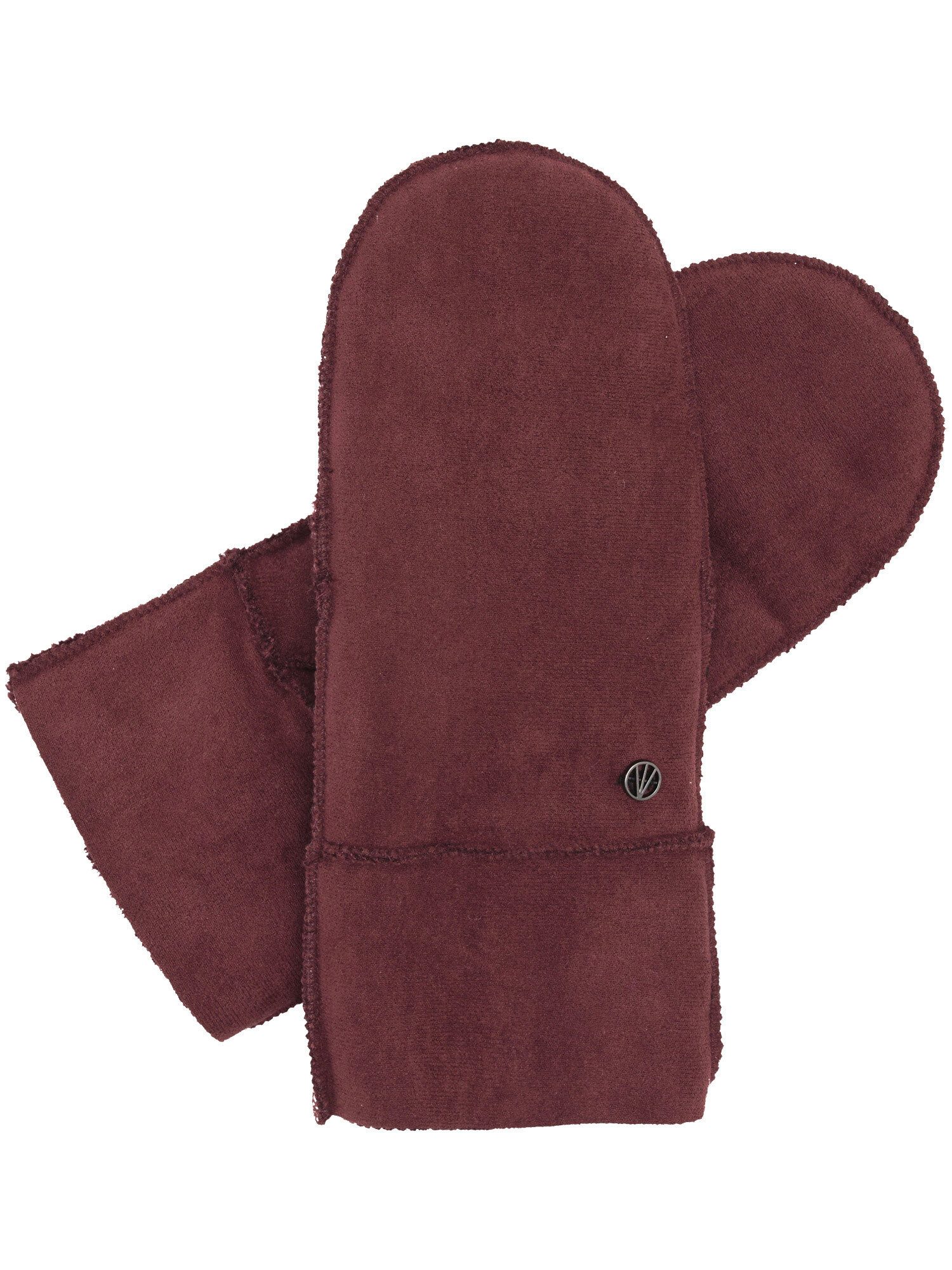Loevenich Strickhandschuhe Loevenich Fäustlinge aus Wildleder-Imitat mit Lammfellfutter-Imitat