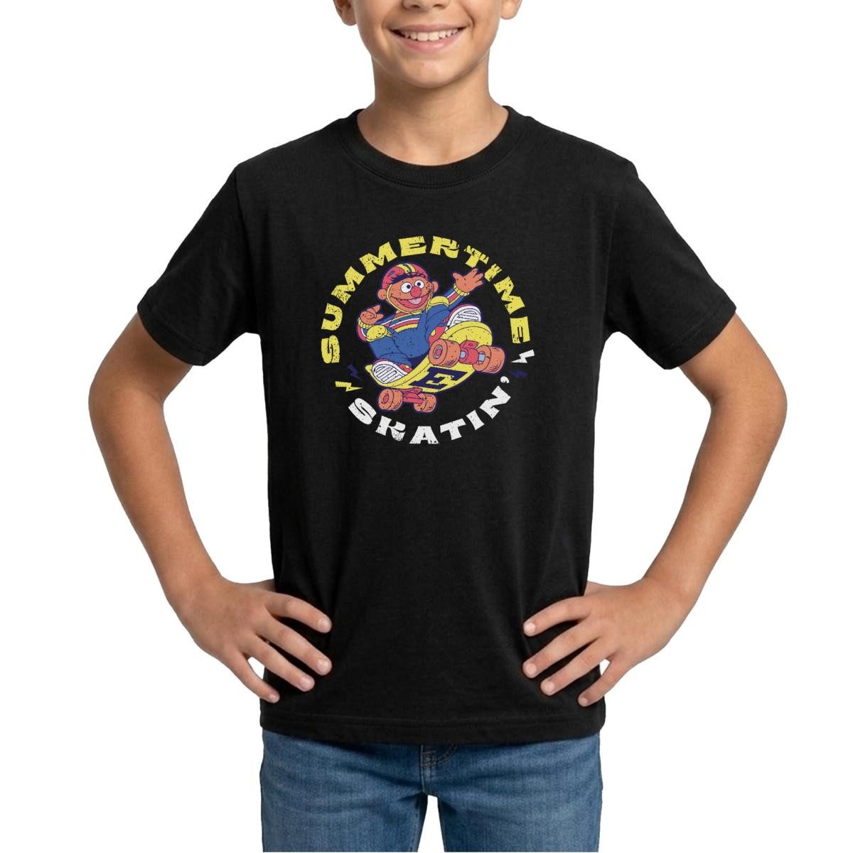 Spreadshirt T-Shirt Sesamstraße Ernie Summer Time Skatin' Skate Design Teenager T-Shirt (1-tlg)