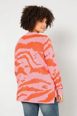 Sara Lindholm Strickpullover Pullover Regular Fit Color-Zebra V-Ausschnitt
