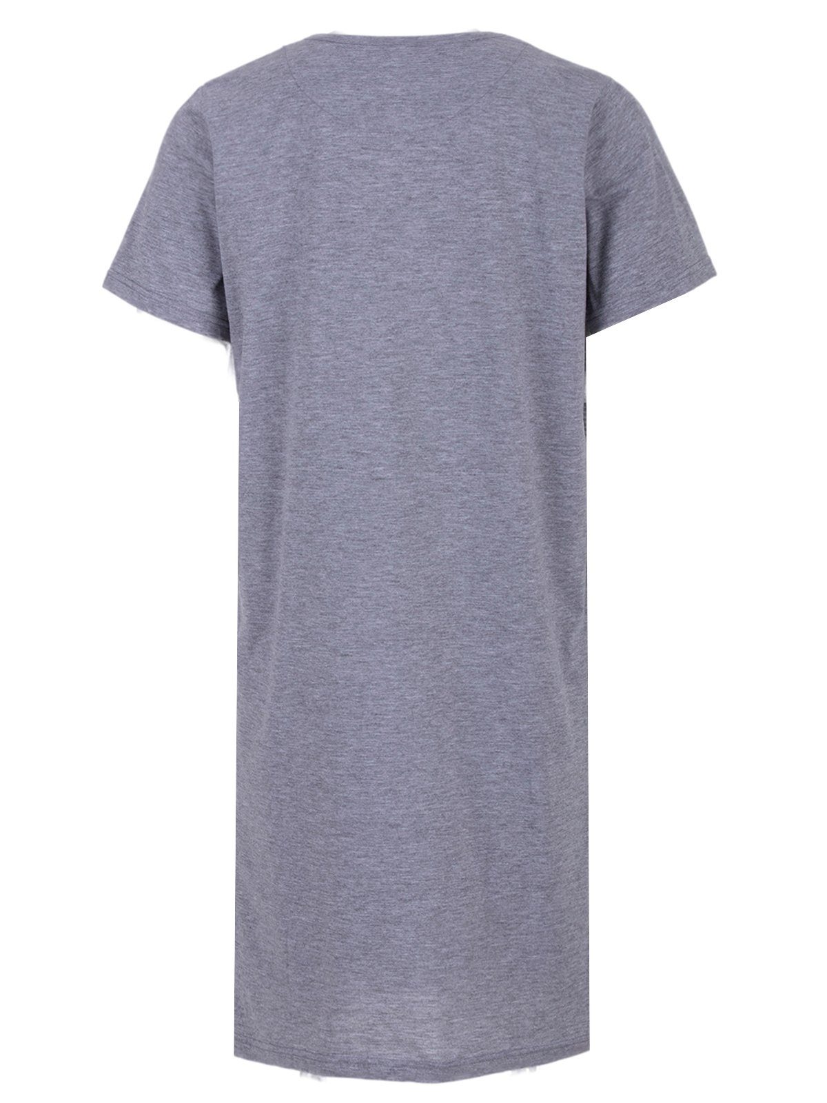 zeitlos Nachthemd Nachthemd Kurzarm - Blumenranken grau