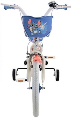 Volare Kinderfahrrad Disney Stitch 14 Zoll, Blau, Creme, (1-tlg), höhenverstellbarer Sattel und Lenker, mit Puppensitz und Klingel