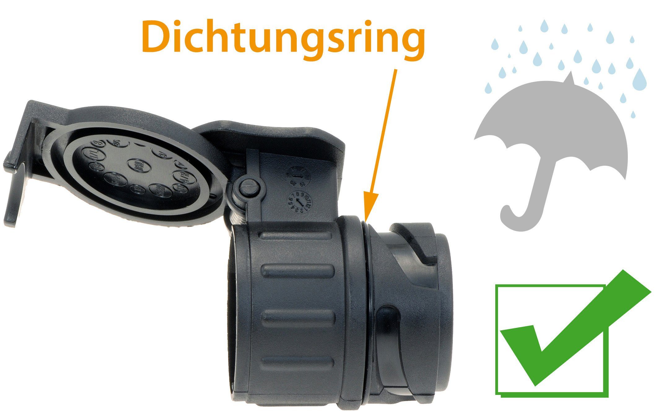 valonic valonic - KFZ Adapter 13 auf 7 pol Anhänger-Adapter 13pol zu 7pol, Auto zu Hänger - Adapter kurz für Pkw, Kfz und LKW, Adapterstück – Bild 5 von 5