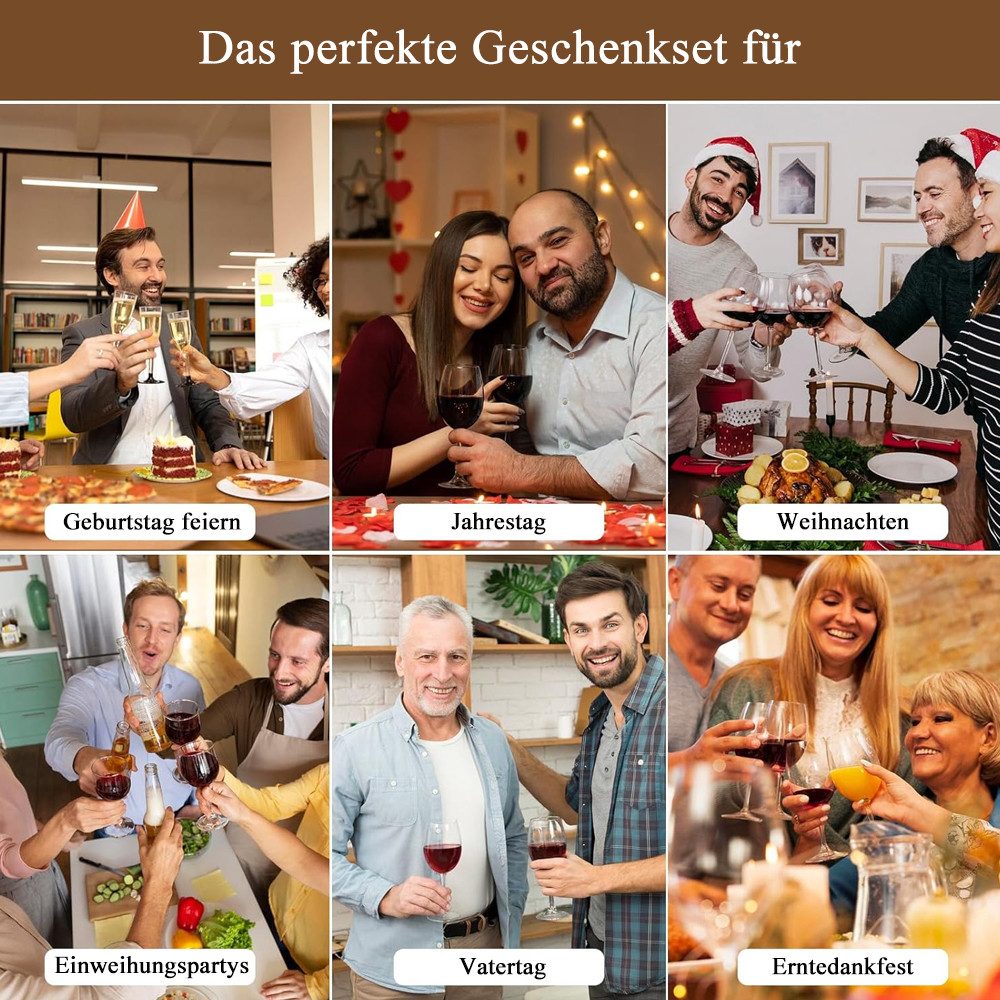 AFKSMILE Weinflaschenöffner Korkenzieher Wein Set, 10 Stück Manueller Weinöffner Sommelier-Sets (10-tlg), Sommelier Set, Weinzubehör Geschenkset für Weinliebhab – Bild 5 von 5