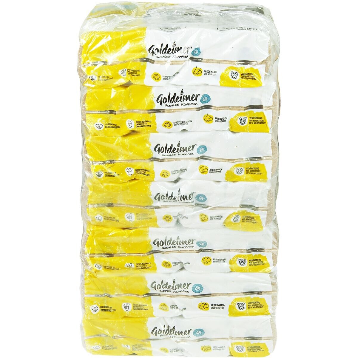 Goldeimer Toilettenpapier Recycling (8-St), 3-lagig, natur, geprägt, 150 Blatt/Rolle