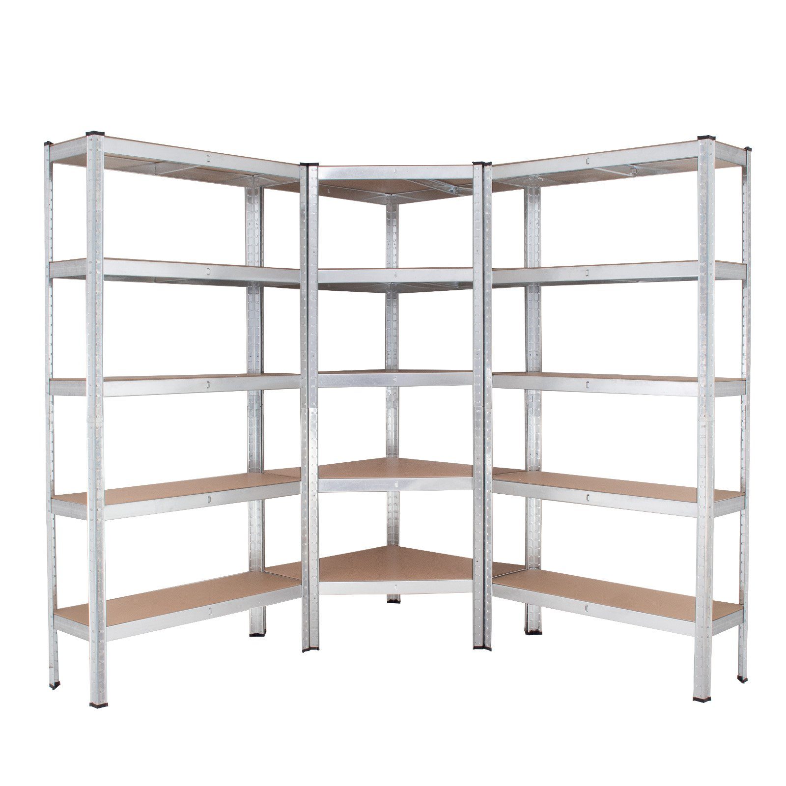 TRUTZHOLM Steckregal 3-teilig 1x Eckregal 180x75x75x30x30 cm & 2xLagerregal 180x90x30cm
