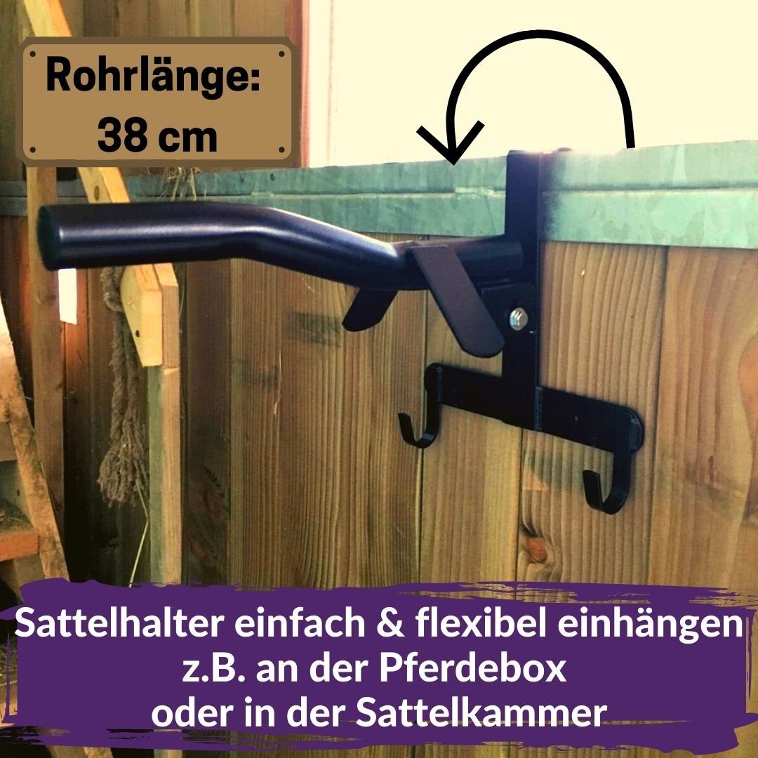 Pferdelinis Sattelhalter Sattelhalter klappbar Sattel, Pferdedecken transportabel schwarz