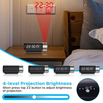 BlingBin Projektionswecker LCD Digital Dual Alarm Wecker Uhr mit Projektion Temperatur USB Tischuhr Snooze