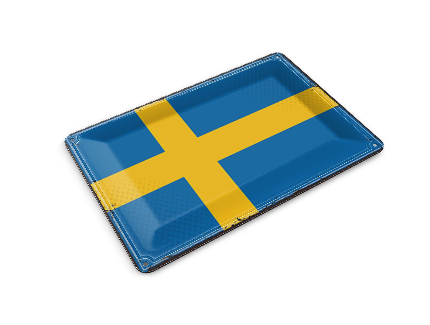 Femer GmbH Postkarte Flagge Schwedens 14x10 cm Retro Flag of Sweden, unfrankiert