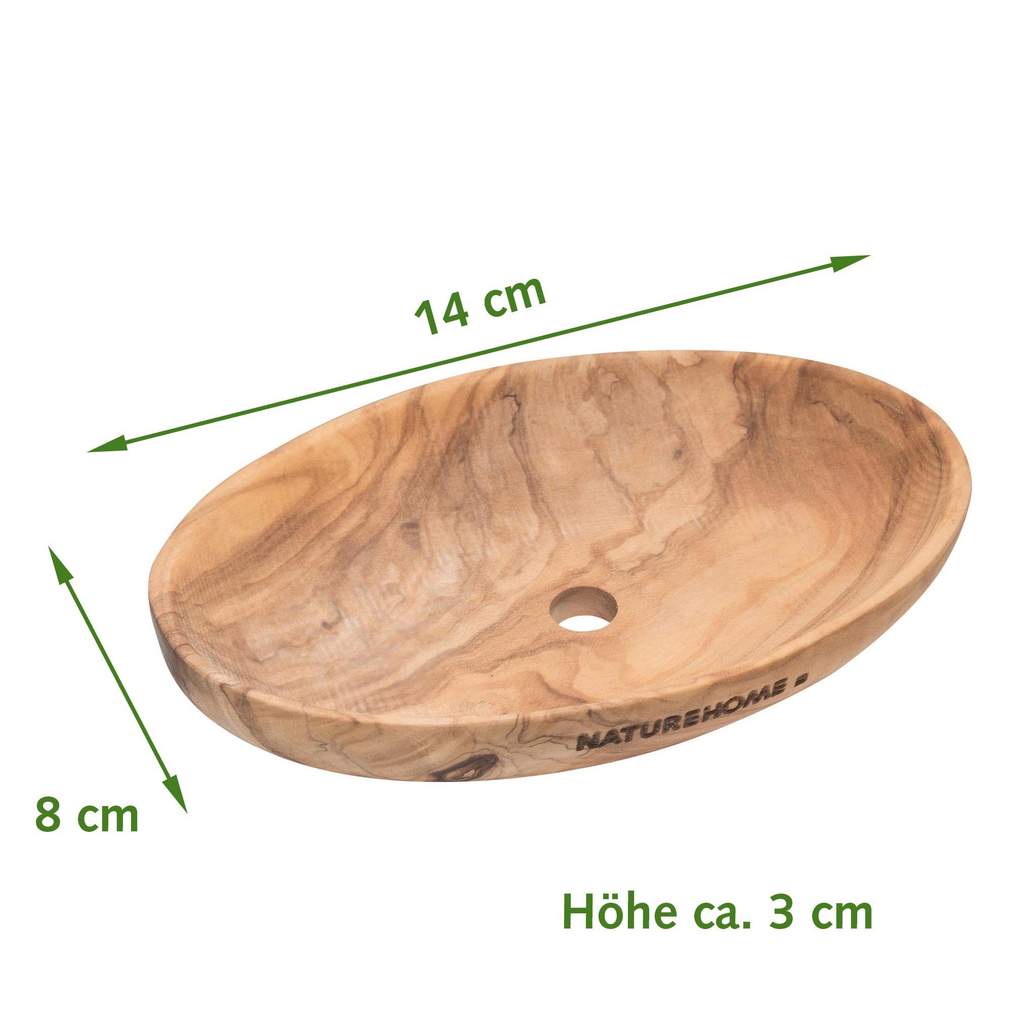oval Vegan x 9 Seifenschale Handarbeit, 14 cm, 1-St., Seifenablage NATUREHOME 14 Breite: cm, Olivenholz