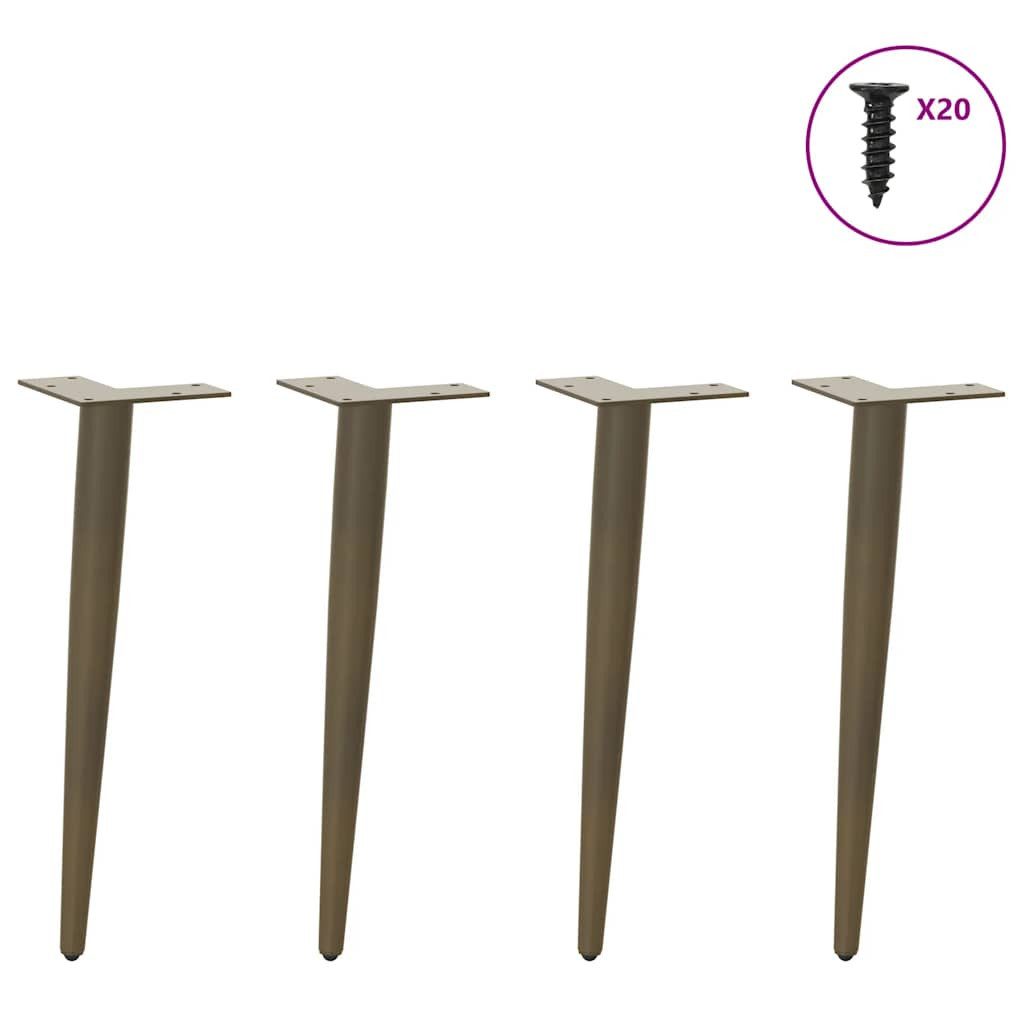 vidaXL Tischbein Couchtisch Beine Konische Form 4 Stück Naturstahl 30-31cm Stahl