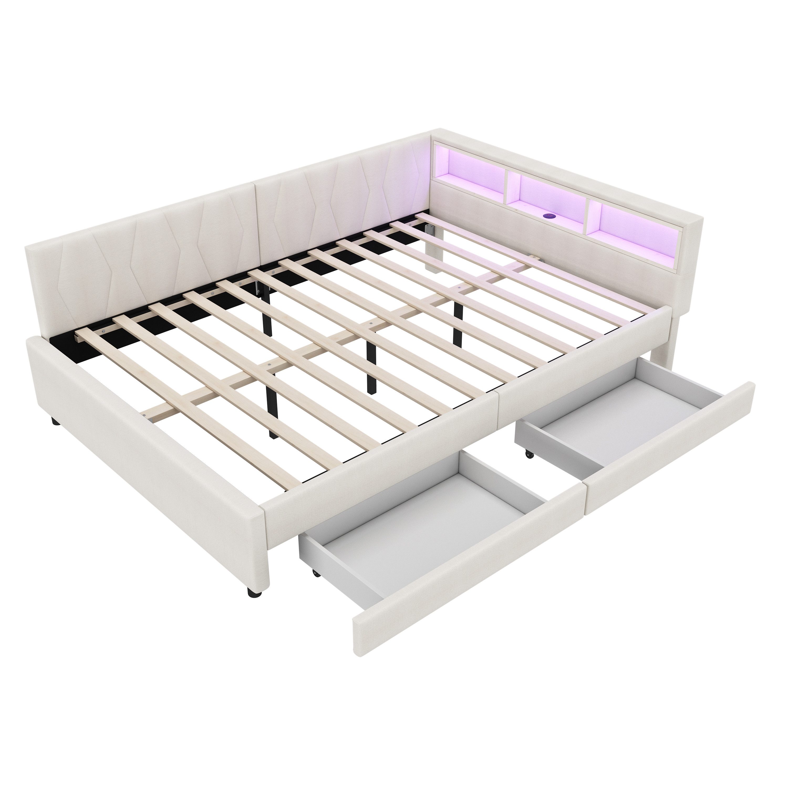 OKWISH Schlafsofa Polsterbett Stauraumbett, Kinderbett mit günstig online kaufen