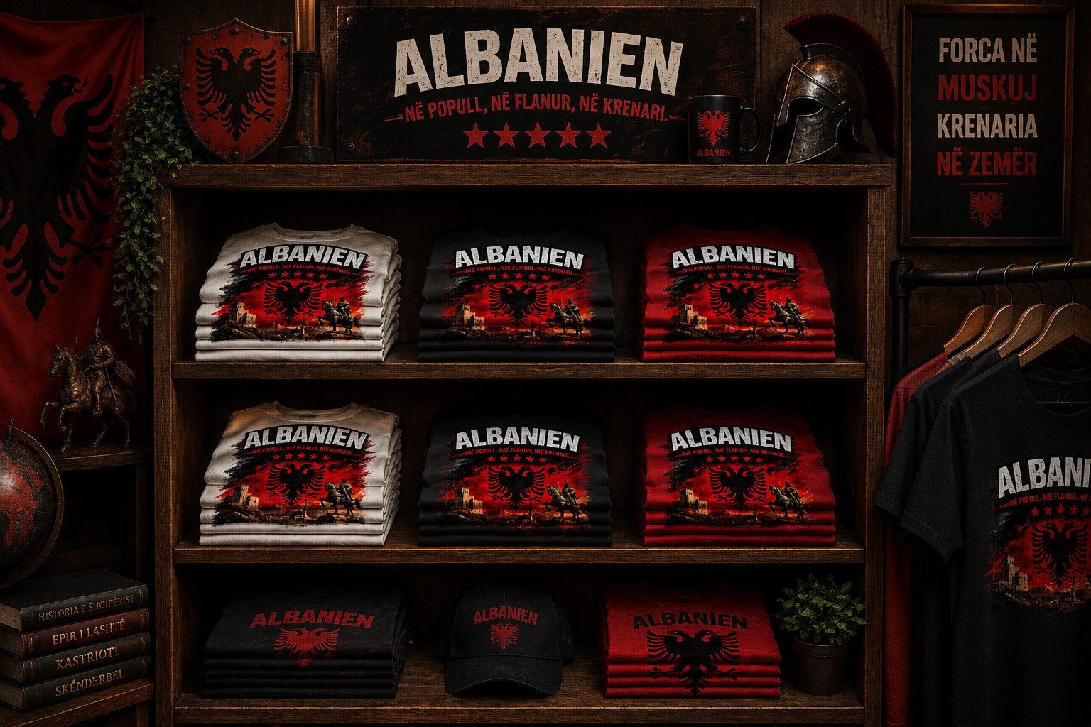 Blondie & Brownie T-Shirt AlbanienStolz Albanien Adler Print Herren T-Shirt Freizeit (Einzelartikel, Einzelartikel) AlbanienAdler Kultur Stolz HeritageTee