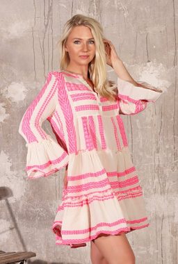Charis Moda Sommerkleid Tunikakleid "Ibisa" verspielt, mediterran