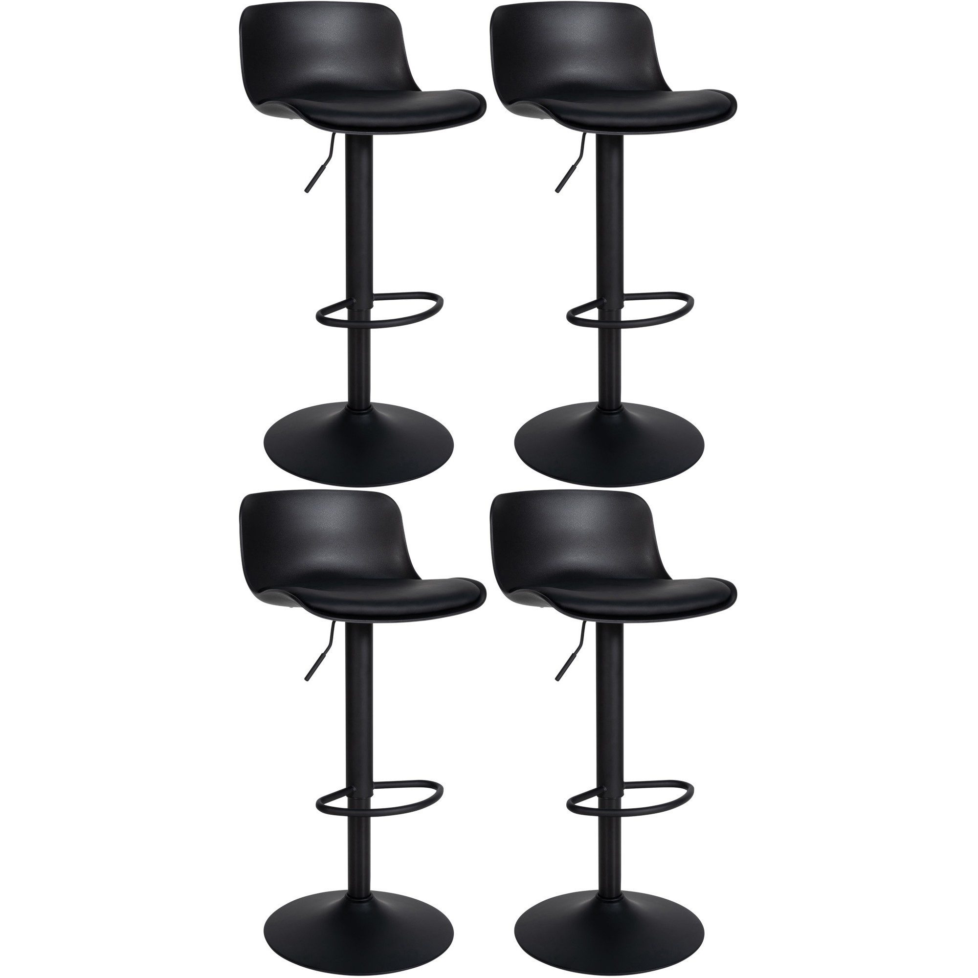 CLP Barhocker Tresenhocker Küchenhocker Drehhocker (Spar-Set, 4 St., 44 x 46 x 104 cm drehbar), höhenverstellbar, 360° drehbar, Fußstütze, bis 135 kg