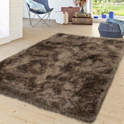 Hochflor-Teppich Langflor Teppich Wohnzimmer Shaggy Hochflor Pastell, TT Home, Läufer, Höhe: 74 mm