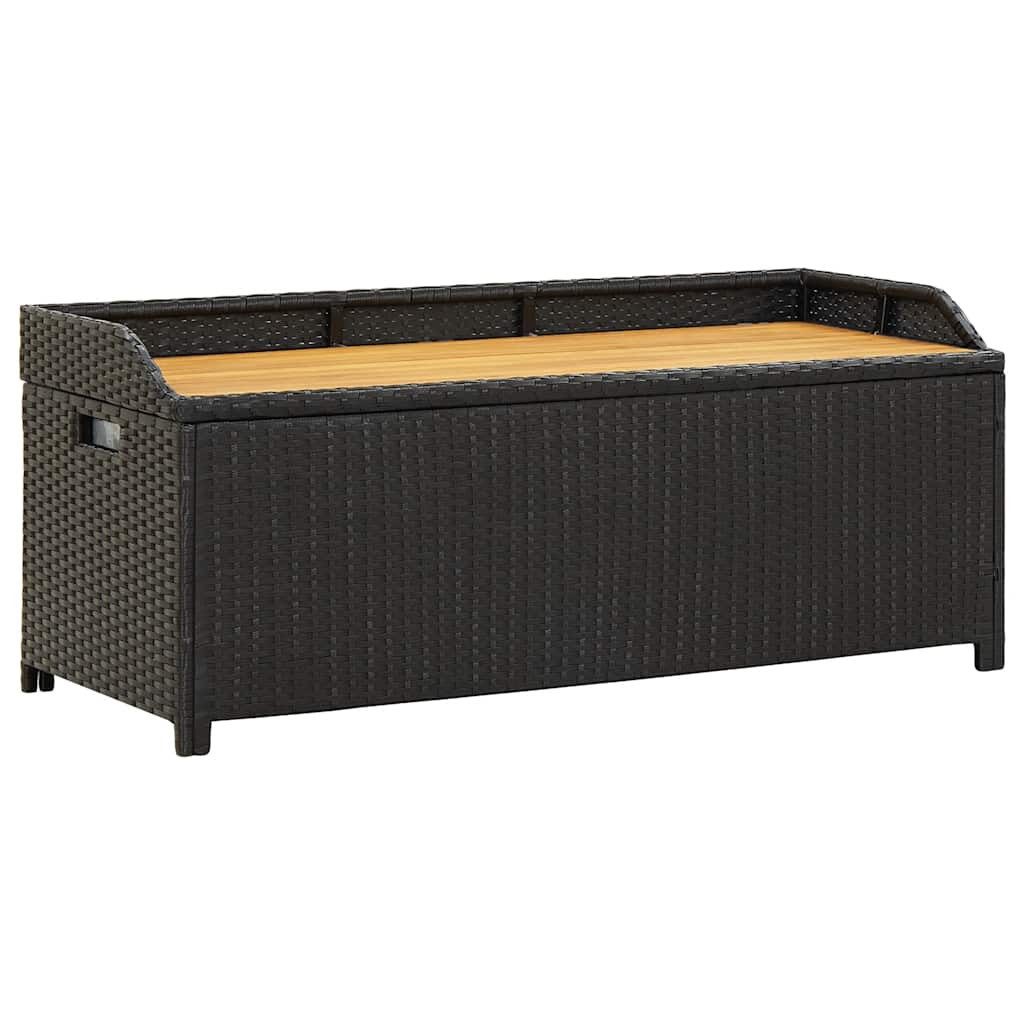 furnicato Truhenbank Sitzbank mit Stauraum 120x50x50 cm in Schwarz (1-St), Wetterbeständige Kissenbox mit Echtholzlatten für den Gartenbereich