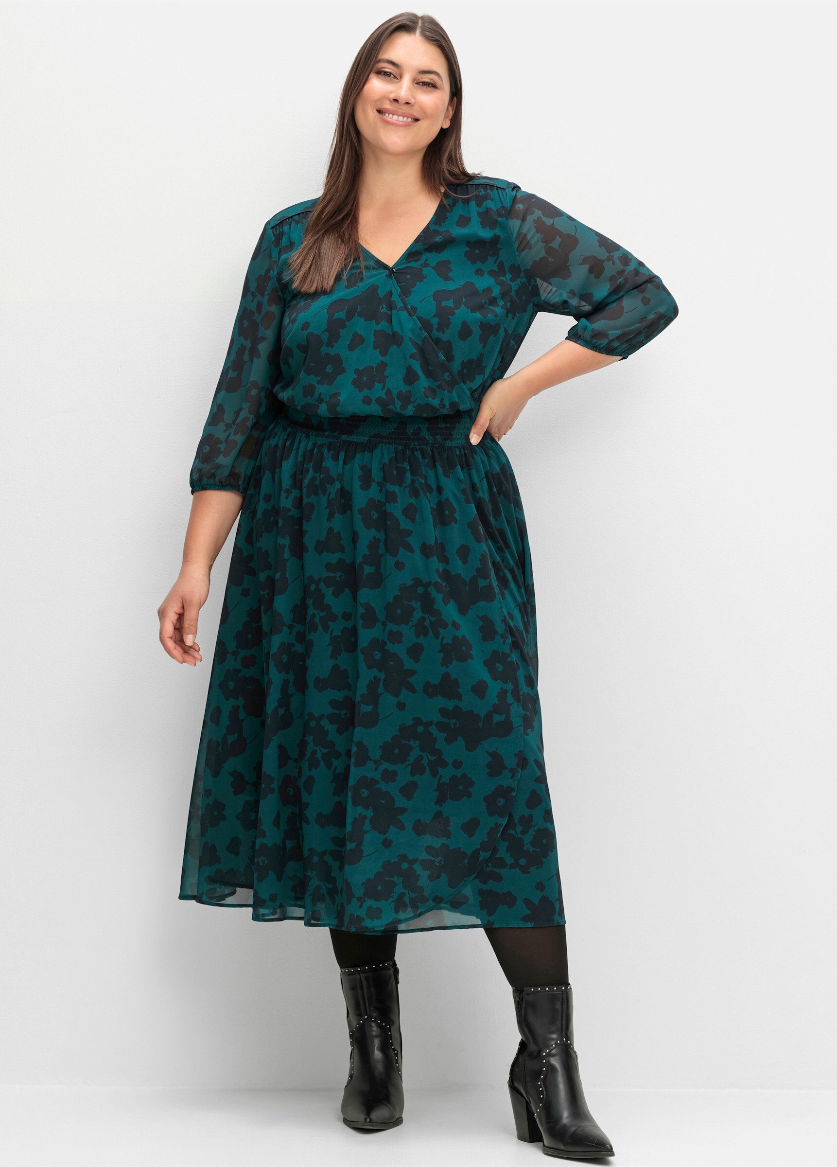 Sheego Etuikleid Chiffonkleid günstig online kaufen