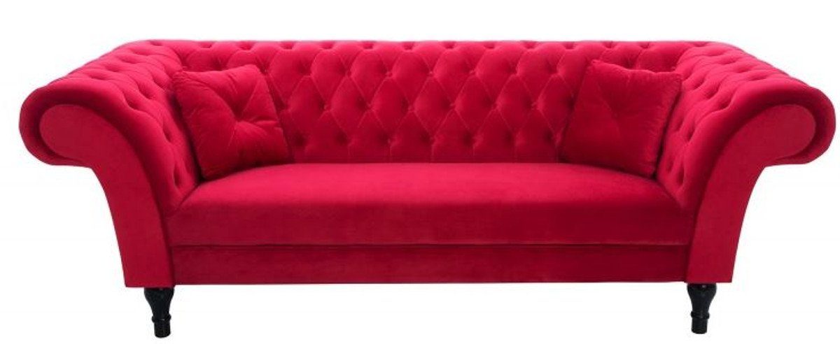 Casa Padrino Chesterfield-Sofa Designer 225 Chesterfield Chesterfield 79 90 H. Rot x Sofa cm Sofa x in 