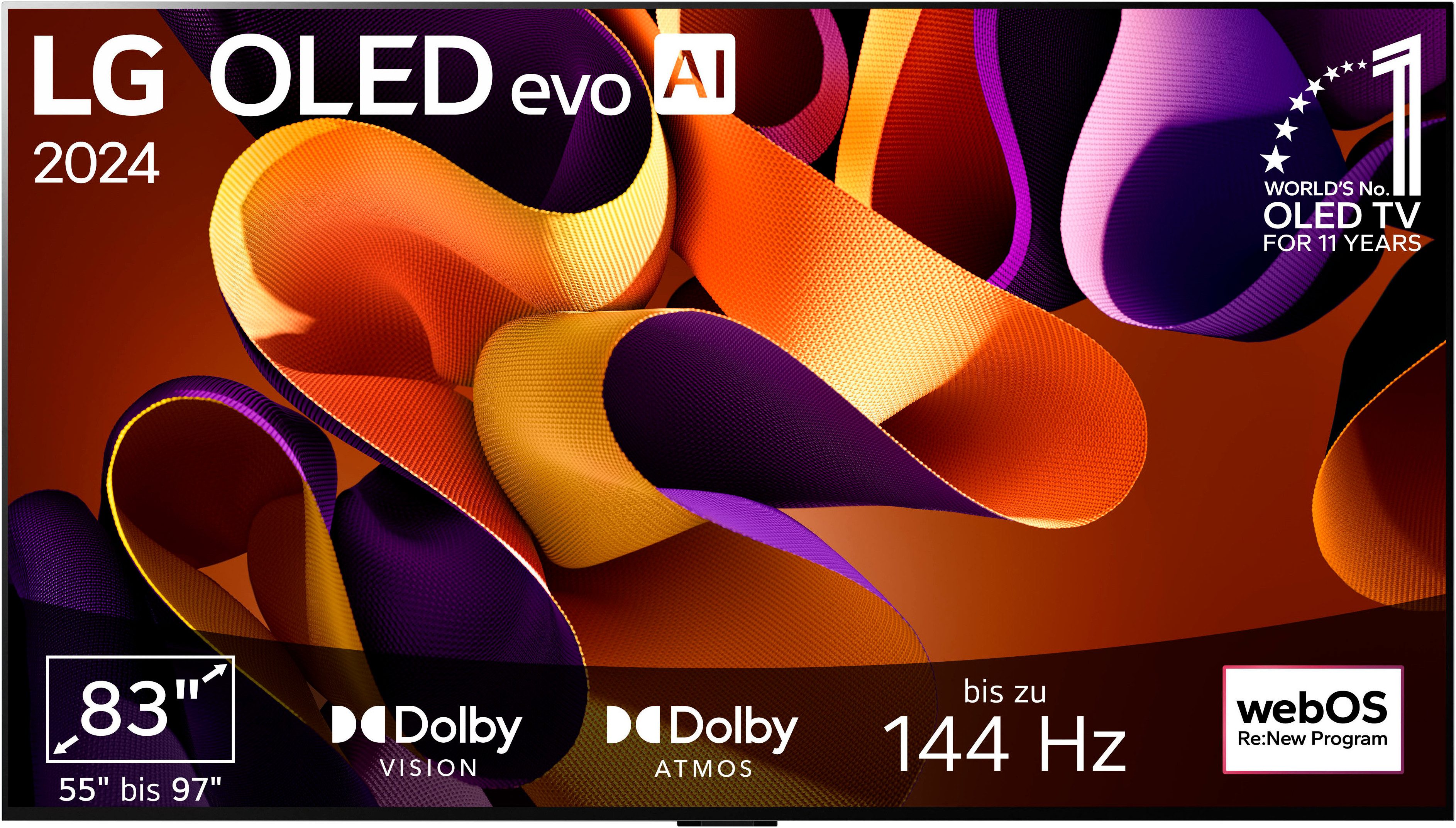 Valentinstagsgeschenk LG OLED83G48LW OLED-Fernseher (210 cm/83 Zoll, 4K Ultra HD, Smart-TV), schwarz, 83 "