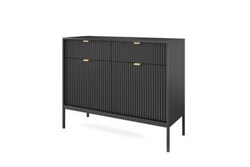 Compleo Kommode NOVA, Breite 104 cm, Zweitüriges Sideboard, goldene Griffe, Modern stil