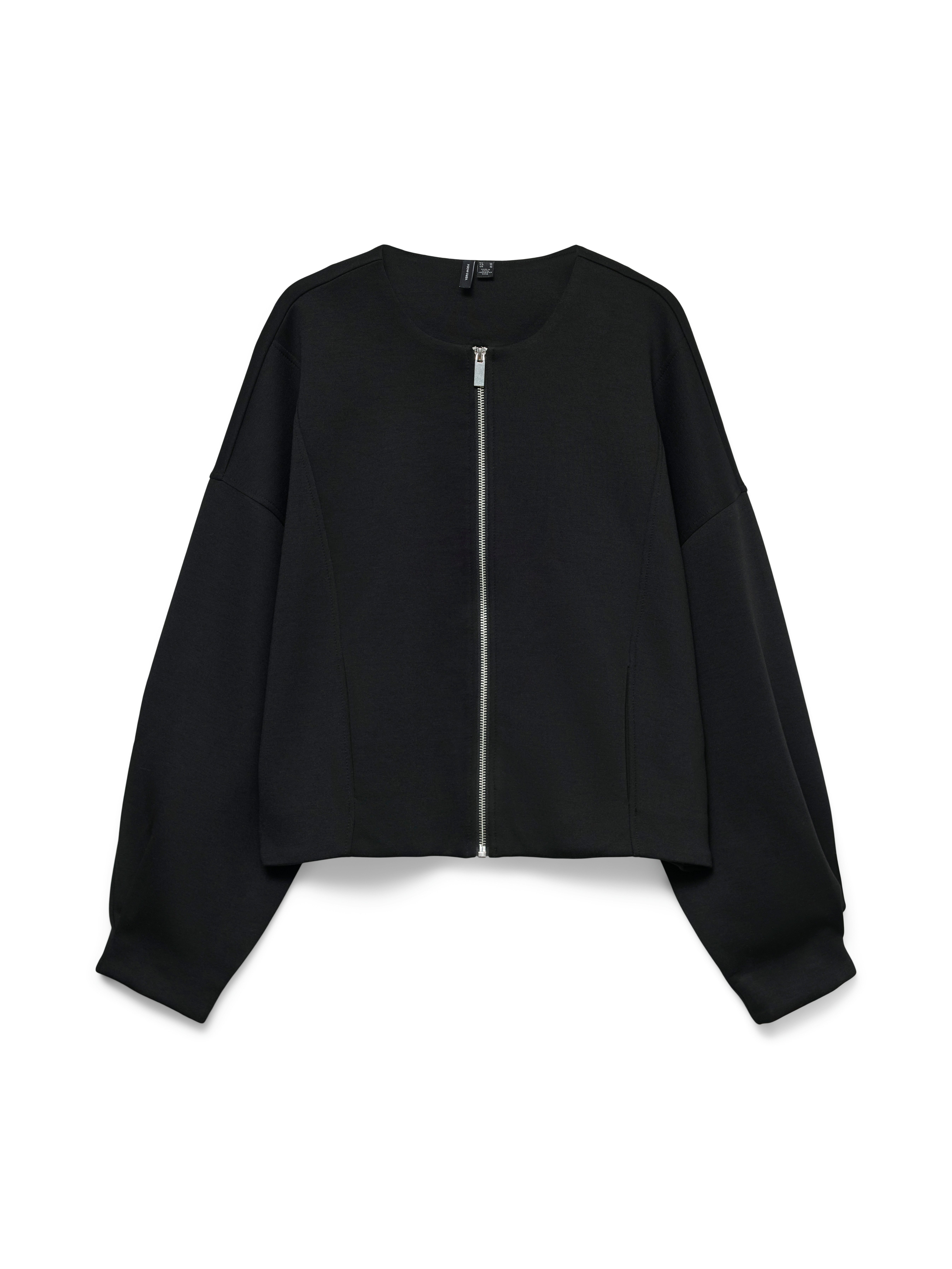 Vero Moda Kurzjacke VMUMA LS O-NECK ZIP BOMBER JRS Materialmix, loose fit
