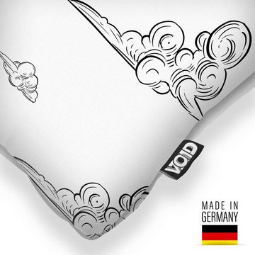 Kissenbezug, VOID (1 Stück), Sofa-Kissen Wolken Himmel Zeichnung sketch Engel romantisch Liebe Deko Dekoration Valentin Natur schwarz weiss Kunst Gemälde