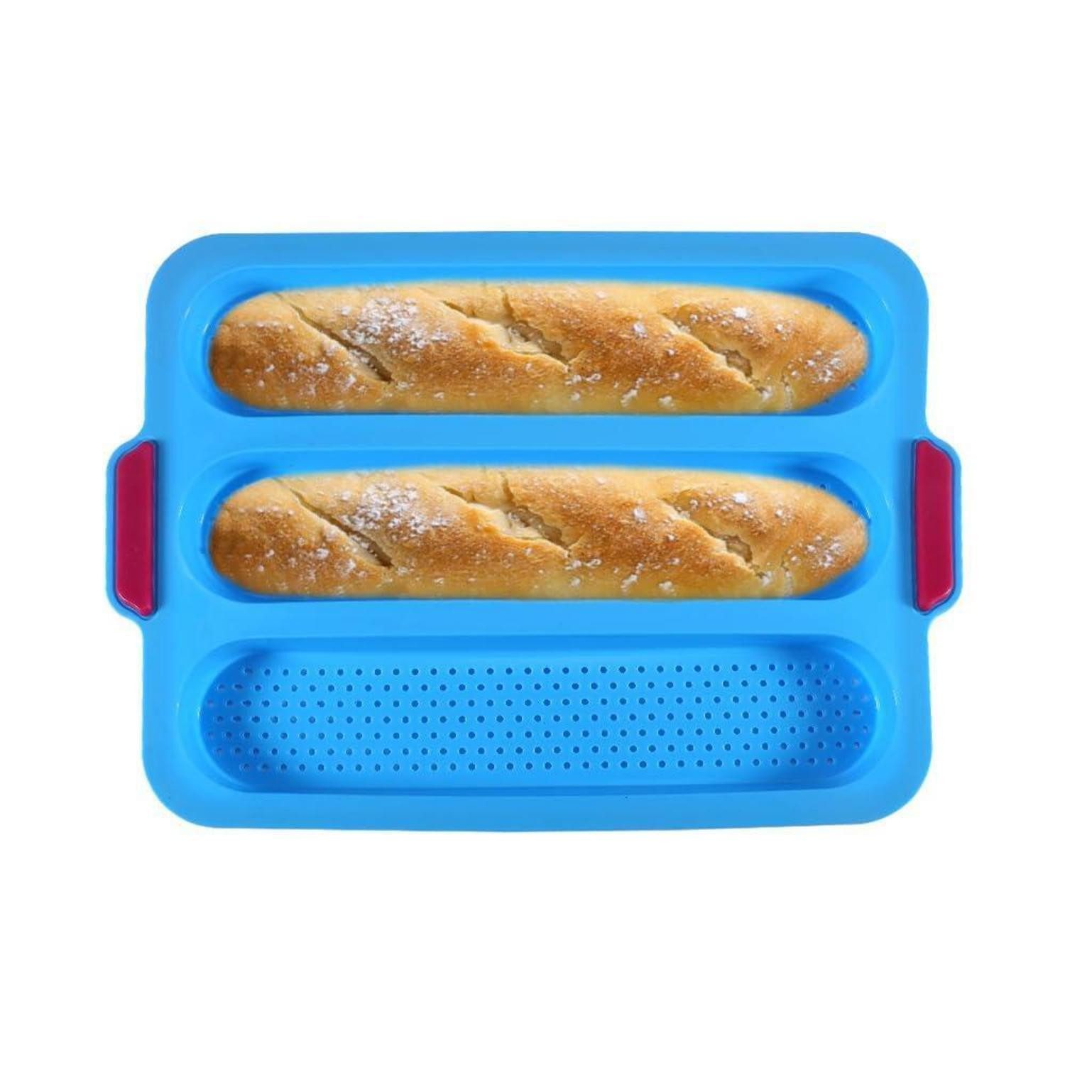 LuxusKollektion Brotbackform Baguette-Backblech 3er Silikon 34x24cm